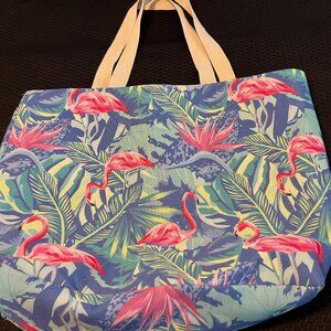Flamingo Beach Bag Pink and Blue